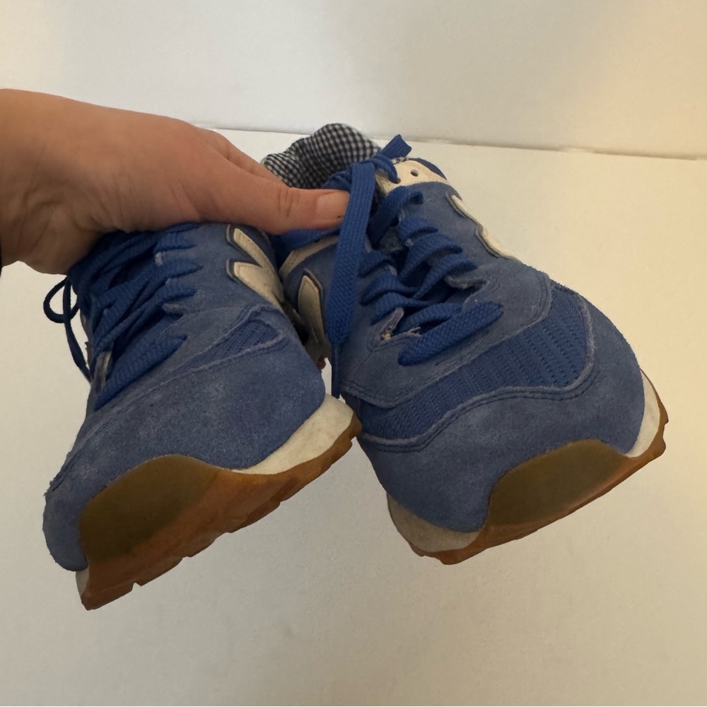 New Balance Blue and White Checkered Sneakers - Picture 5 of 8